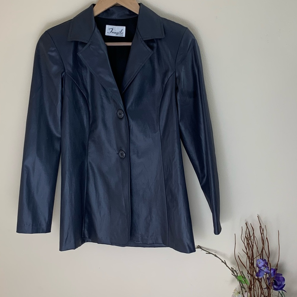 90’s Fragile by XOXO charcoal shimmered blazer
